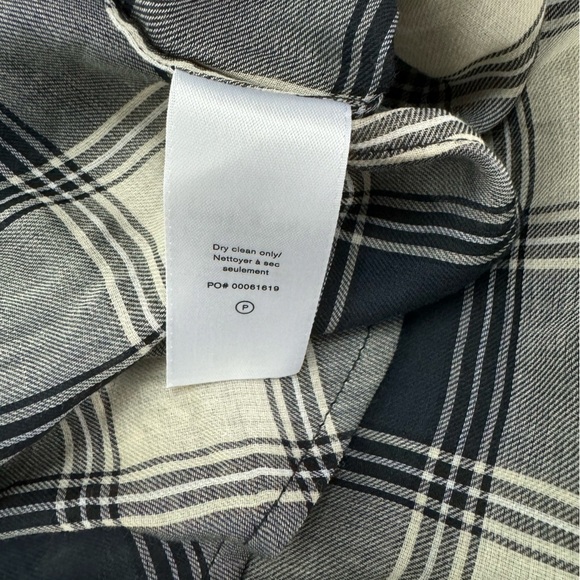 Rag & Bone Quinn Checked Button Down Shirt Small Navy cream - Picture 10 of 11